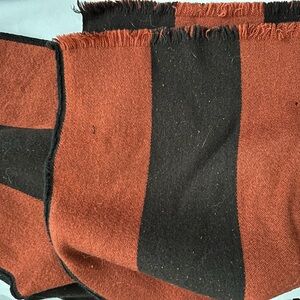 Robert Graham Wool Striped Black and Brown Scarf